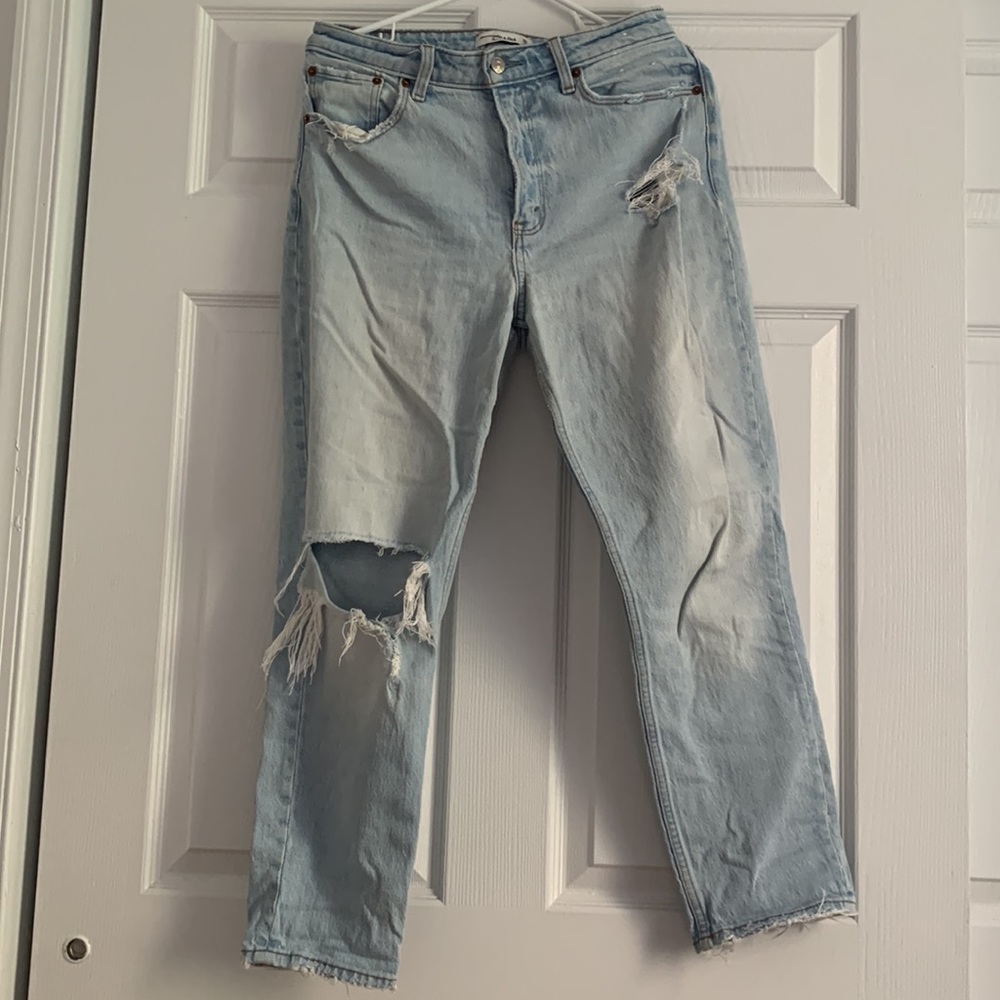 Abercrombie curve love high rise mom jeans